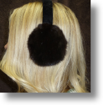 Fur Ear Muffs - Black Sheared Beaver Ear Muffs