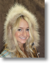Fur Hat - Ladies Bonnet Wolf Hat