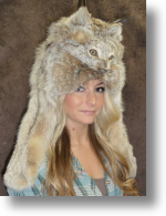 Fur Hat - Lynx Mountain Man with Taxidemy Face